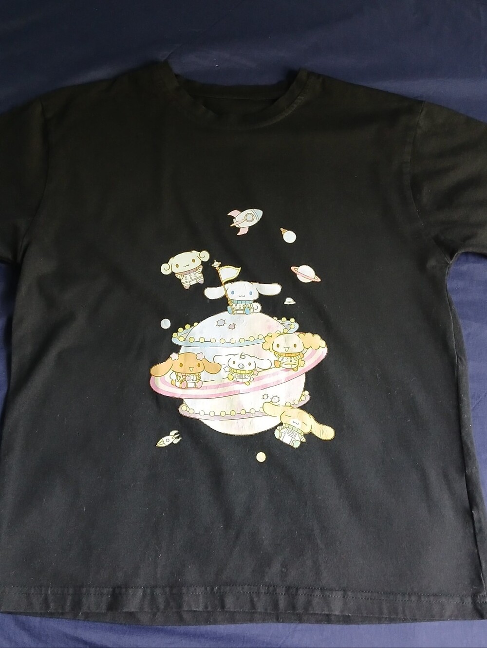 Sanrio Cinnamoroll and friends black cotton & spandex t-shirt